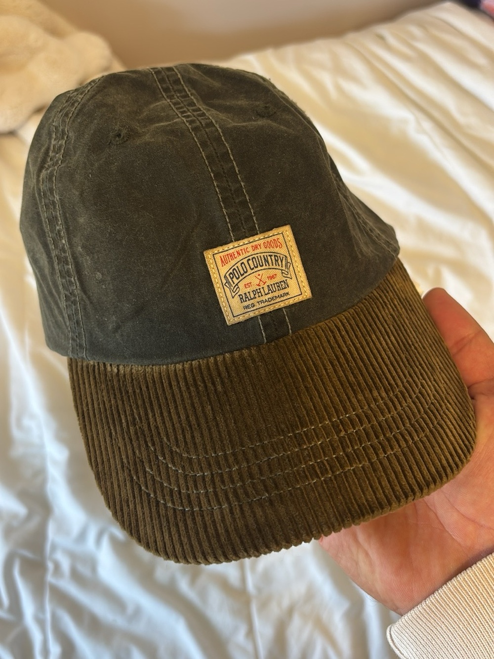 Olive & Brown Corduroy Baseball Cap - Picture 5 of 7
